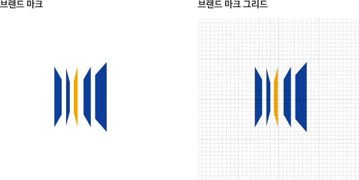 광주문학관의 브랜드 마크 및 브랜드 마크 그리드 이미지