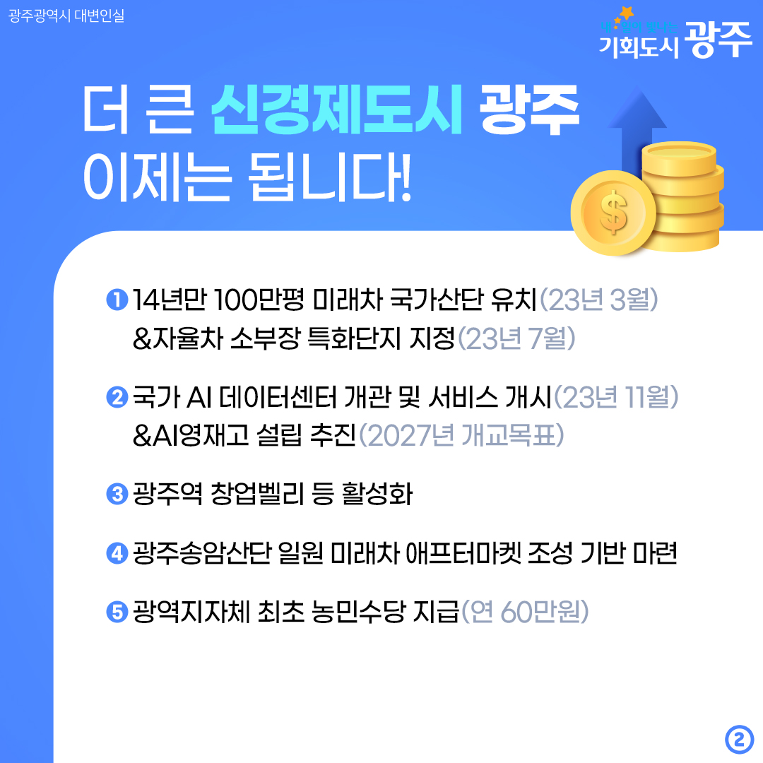 민선 8기 2주년! 시민 여러분 이제는 됩니다 광주가 해낸 24가지 변화_2