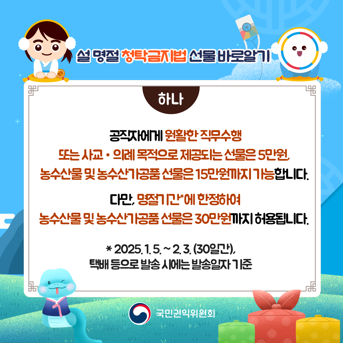 2025 설 명절 청탁금지법 선물 바로알기_2