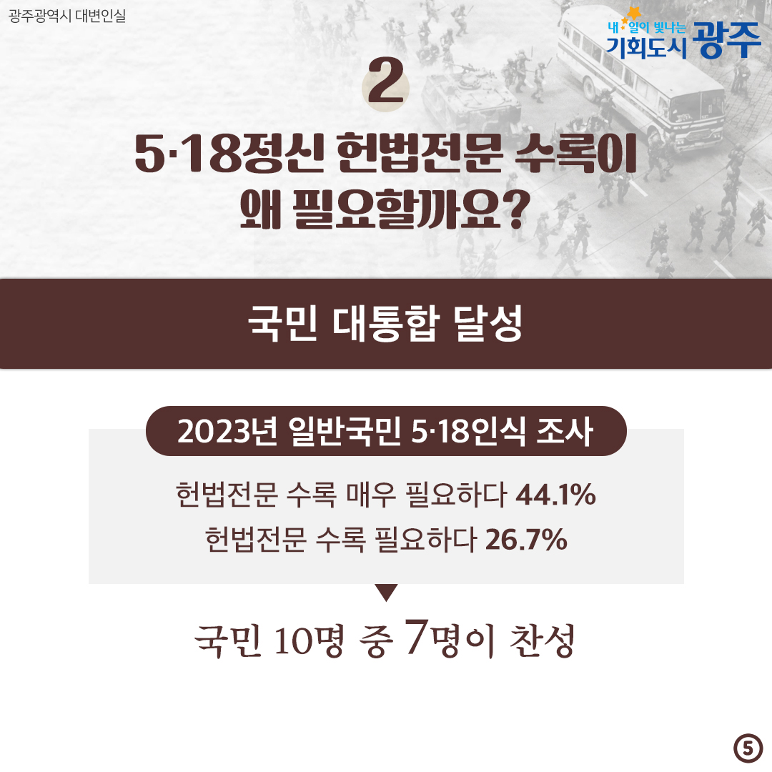 5·18정신 헌법전문 수록 대한민국 민주주의 뿌리의 계승입니다!_5