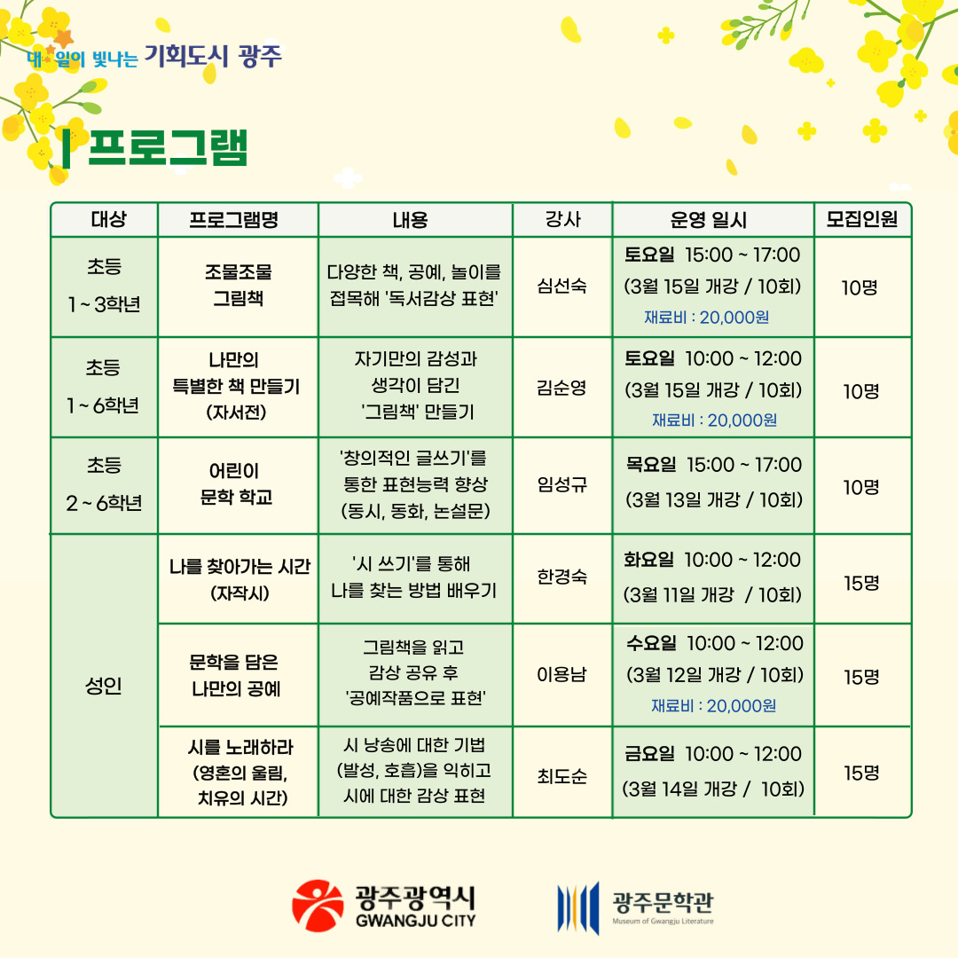 2025 광주문학관 상반기 프로그램_3