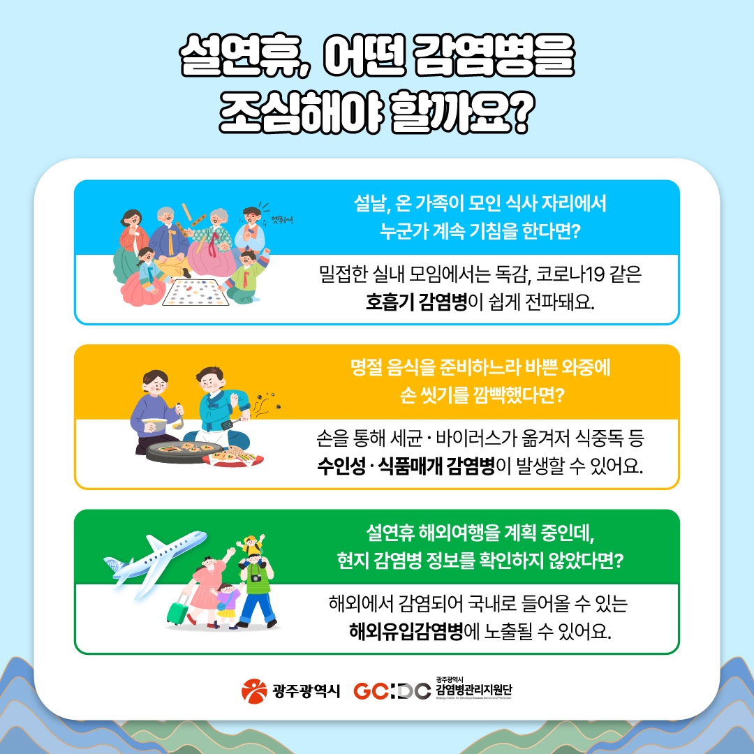 이번 설연휴, 감염병 예방 되나요?호흡기 감염병, 수인성·식품매개감염병, 해외감염병_2