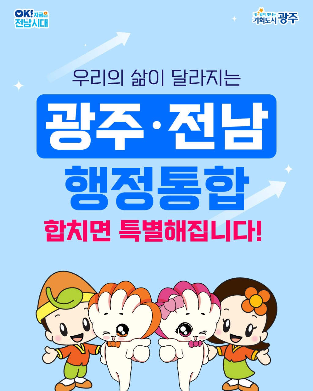 우리의 삶이 달라지는 광주·전남 행정통합 합치면 특별해집니다!