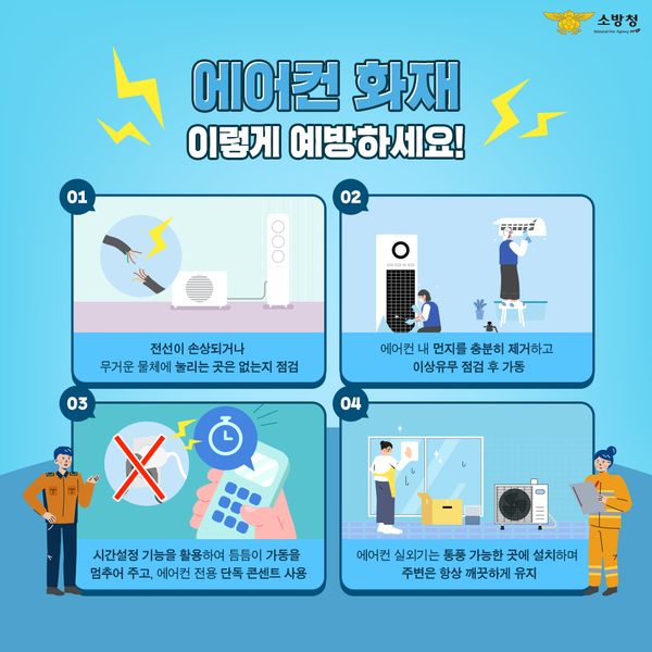 광주소방, 폭염에 에어컨실외기 화재 주의