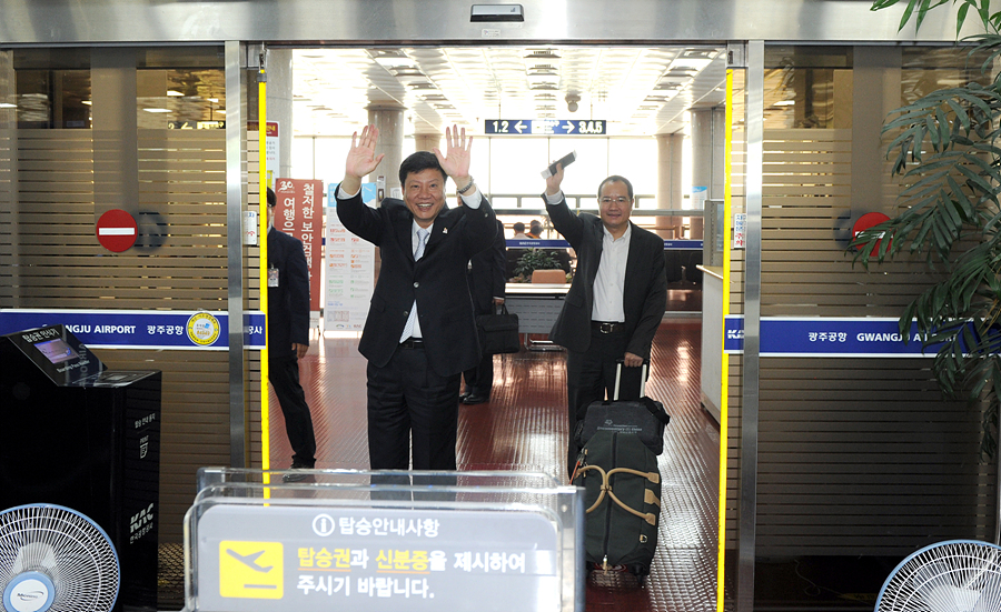 중국 광저우시장 일행 공항 환송