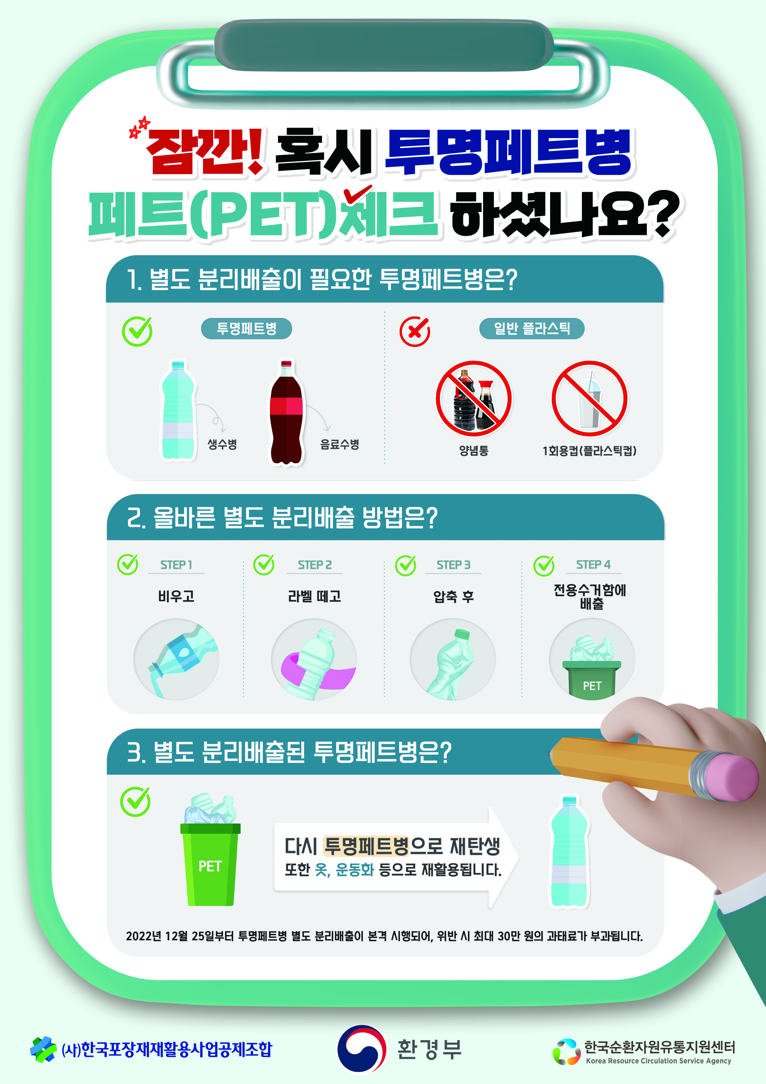 2024년 하반기 「투명페트병 별도배출제」 집중 홍보기간 운영 알림